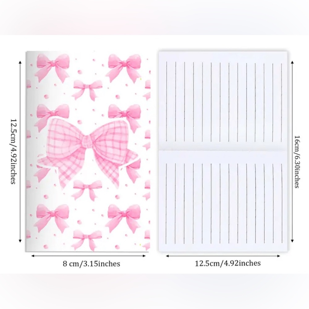 Pink Bow Pattern Notebooks and Pens Set - Picture 3 of 3